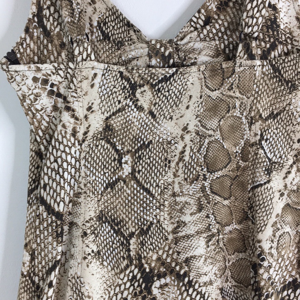 Isabel De Pedro Python Print Stretch Denim Dress - image 4